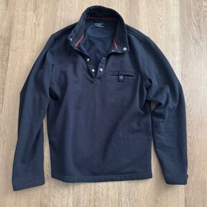 Untuckit  Snap Fleece Pullover Henley - Men's Size Medium - Navy